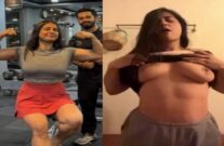 Fitness model naked exposing for gym trainer